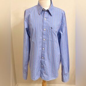 Abercrombie & Fitch Muscle Men’s Striped Blue Red SZ XL Yacht Rock Preppy Shirt